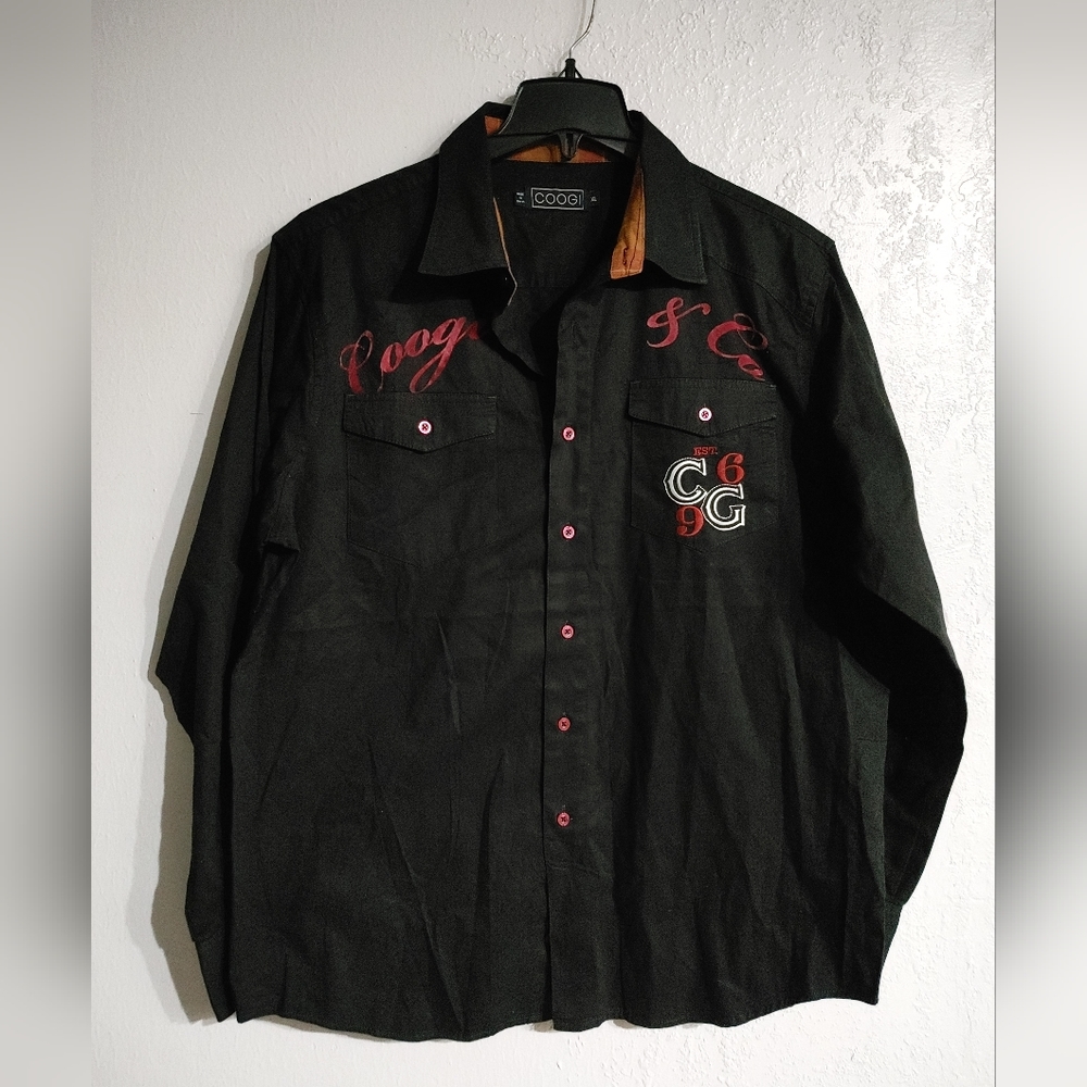 COOGI Men Longsleeve Button Down Shirt